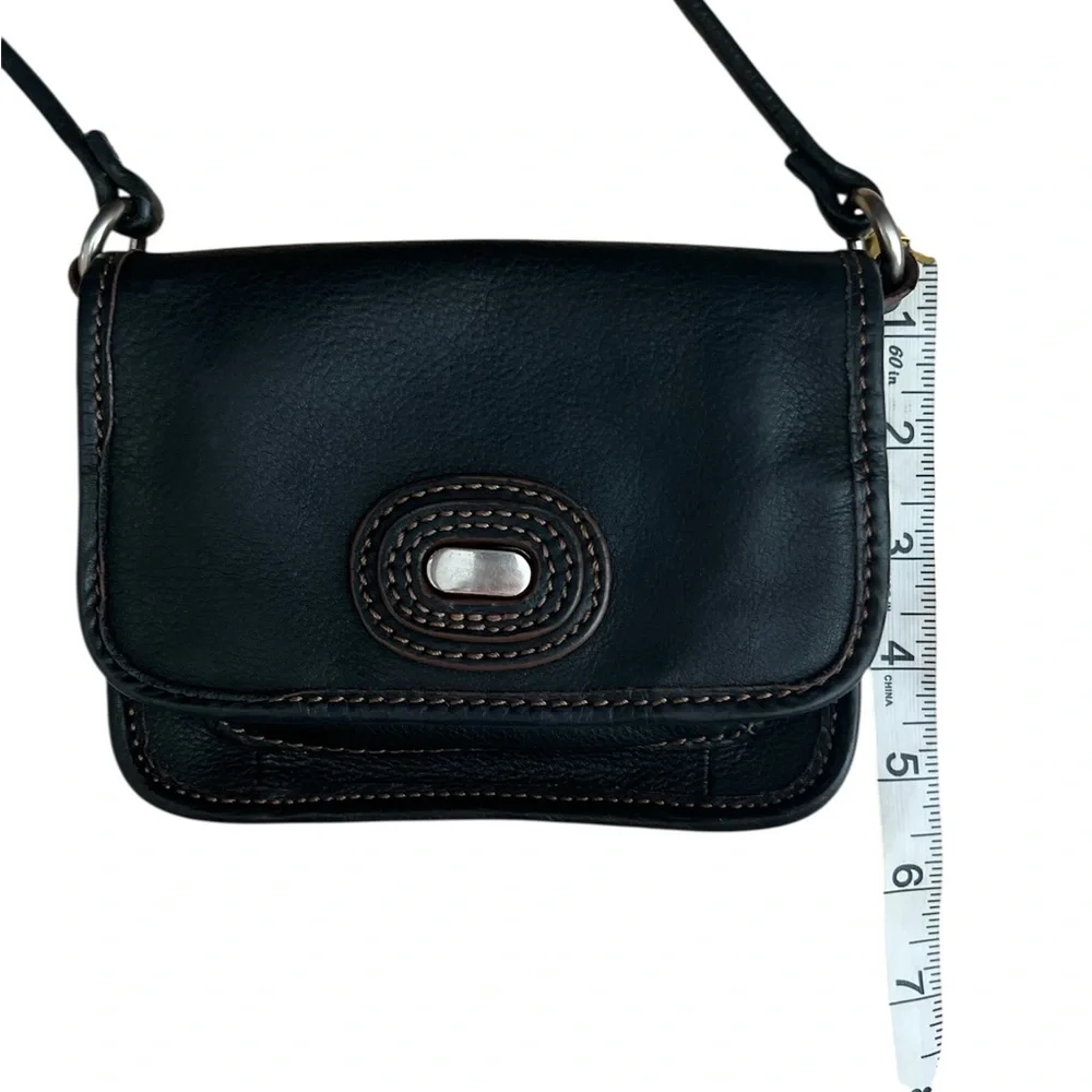 Fossil Black Leather Crossbody Bag